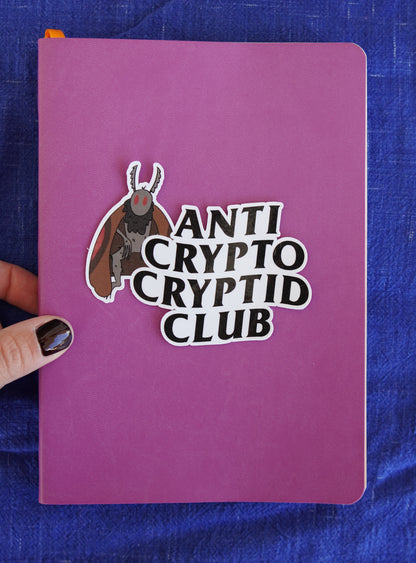 Mothman Anti Crypto Cryptid Club sticker