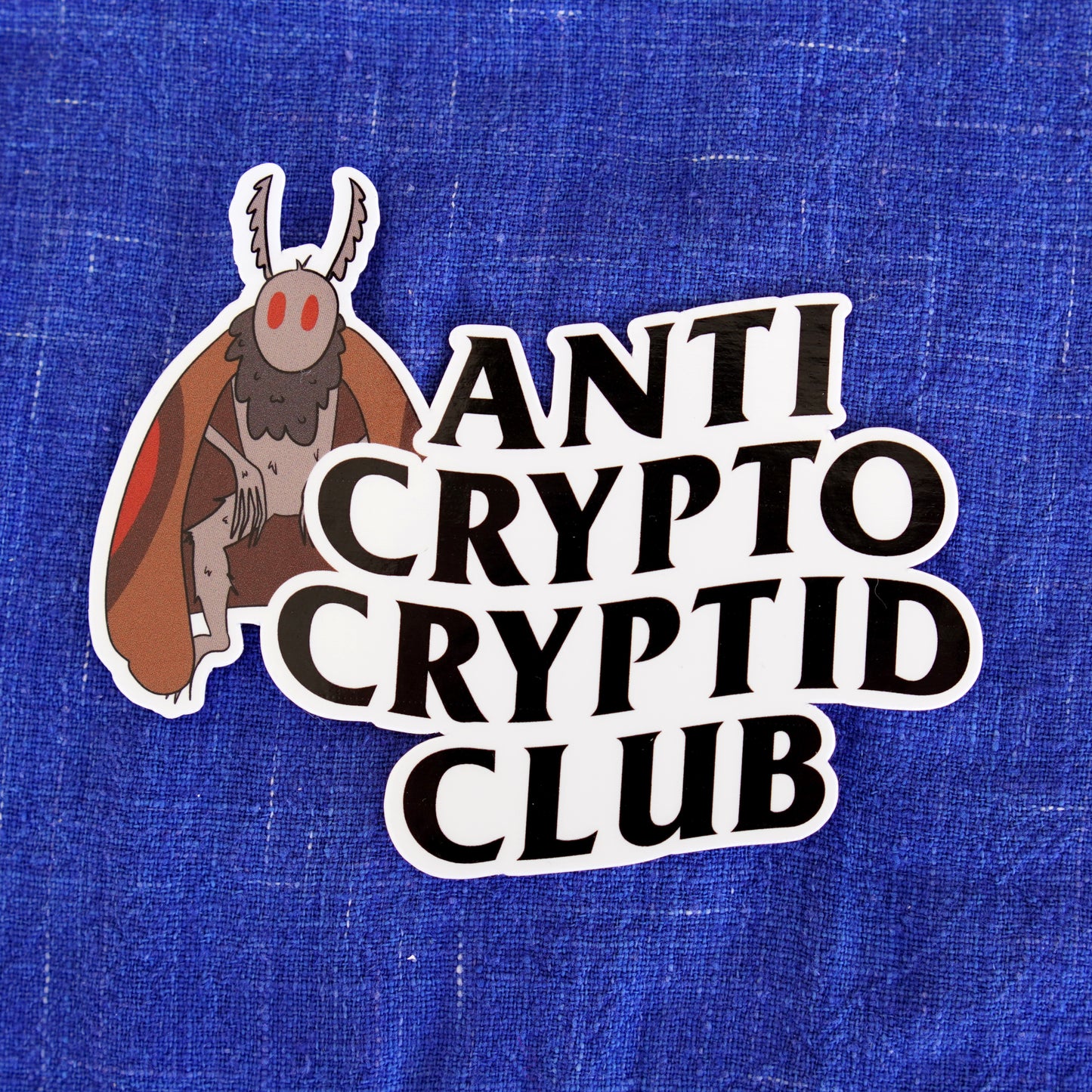 Mothman Anti Crypto Cryptid Club sticker